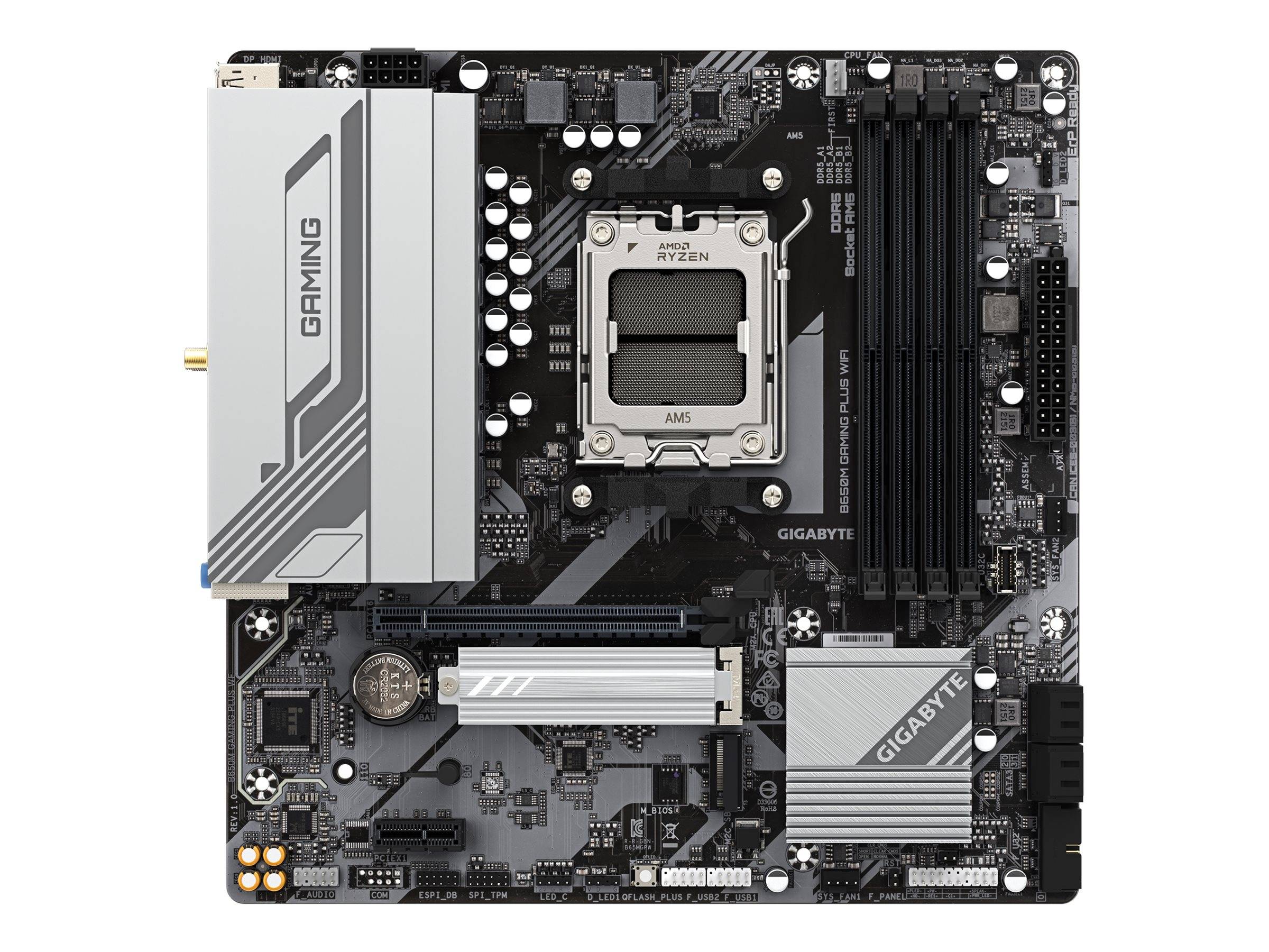 Gigabyte B650M GAMING PLUS WIFI - 1.X - Motherboard - micro ATX - Socket AM5 - AMD B650 Chipsatz - USB 3.2 Gen 1, USB-C 3.2 Gen 1 - 2.5 Gigabit LAN