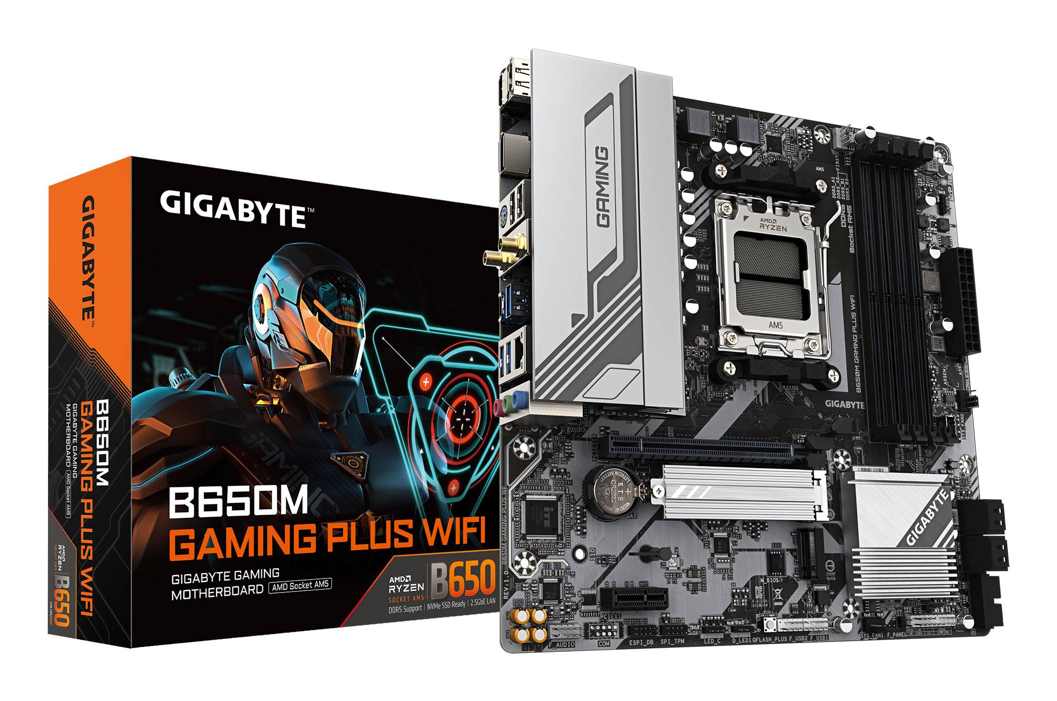 Gigabyte B650M GAMING PLUS WIFI - 1.X - Motherboard - micro ATX - Socket AM5 - AMD B650 Chipsatz - USB 3.2 Gen 1, USB-C 3.2 Gen 1 - 2.5 Gigabit LAN