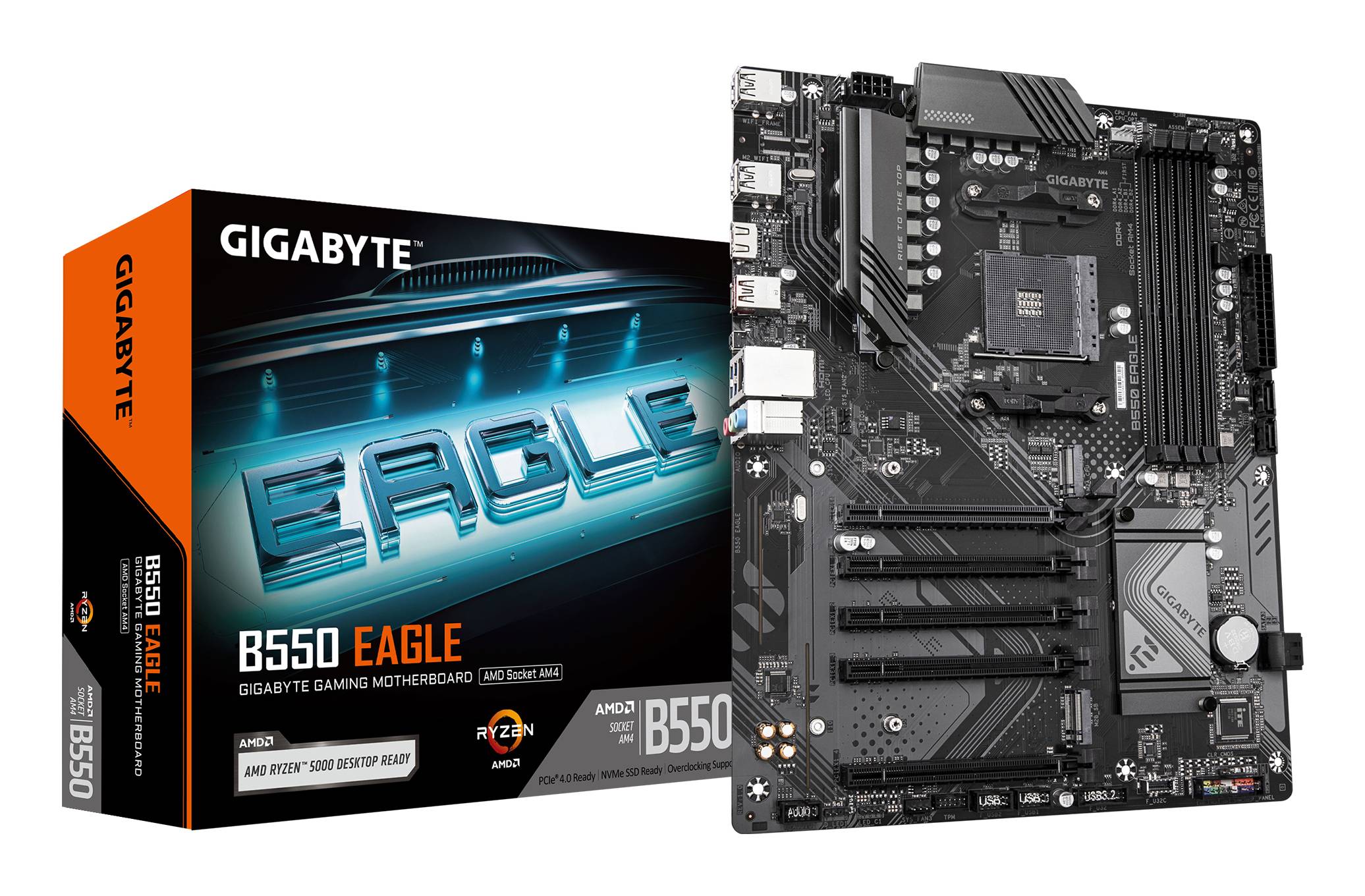 Gigabyte B550 EAGLE - Motherboard - ATX - Socket AM4 - AMD B550 Chipsatz - USB-C 3.2 Gen 1, USB 3.2 Gen 2, USB 3.2 Gen 1 - Gigabit LAN