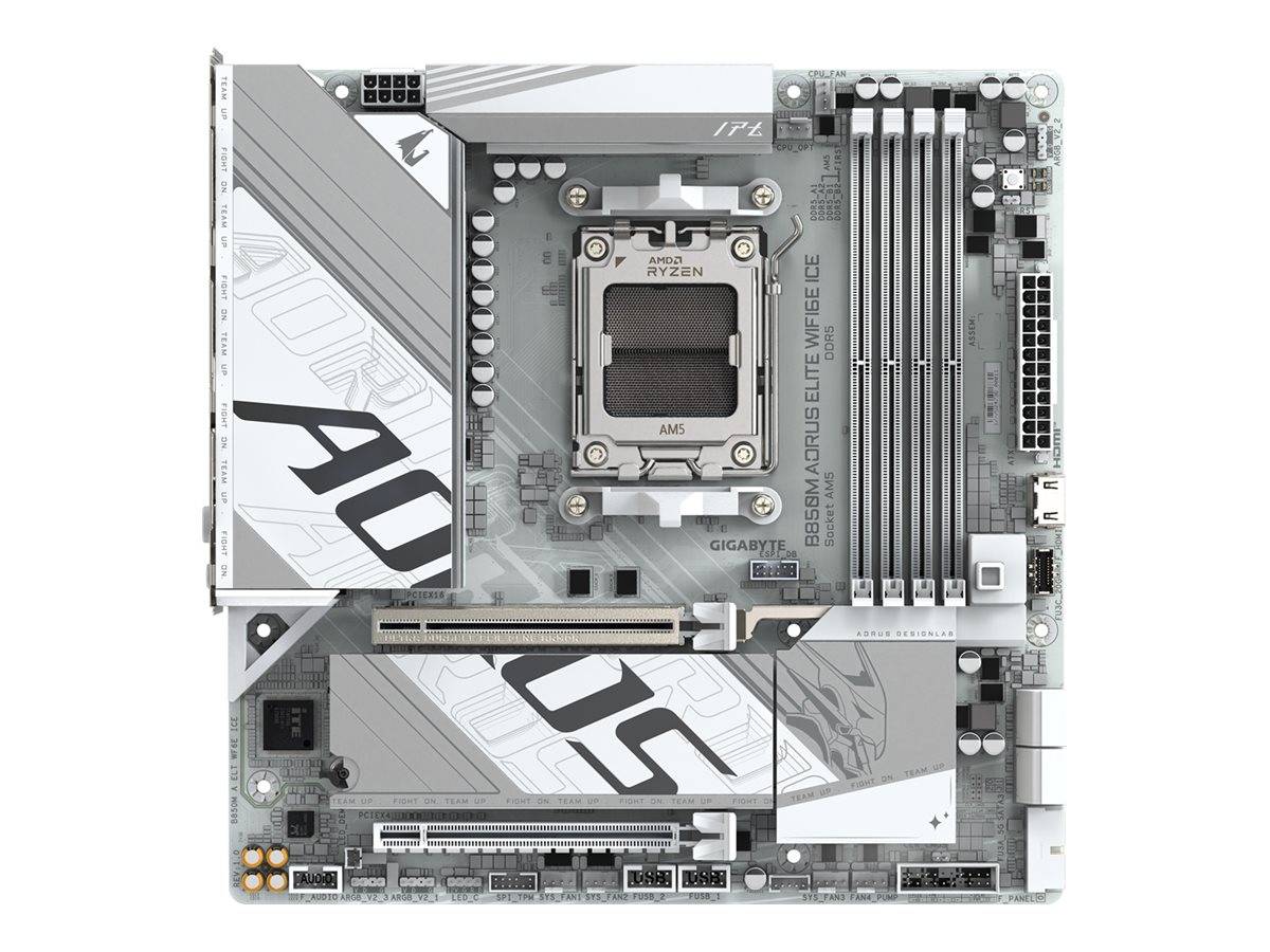 Gigabyte AORUS B850M ELITE WIFI6E ICE - Motherboard - micro ATX - Socket AM5 - AMD B850 Chipsatz - USB-C 3.2 Gen 2x2, USB-C 3.2 Gen2, USB 3.2 Gen