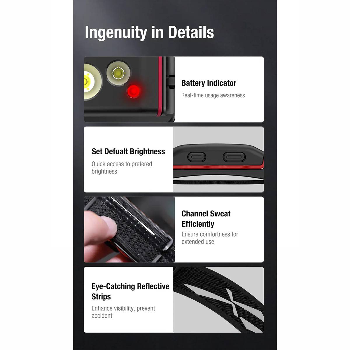 Klarus HM5 LED Stirnlampe 800 Lumen - Schwarz