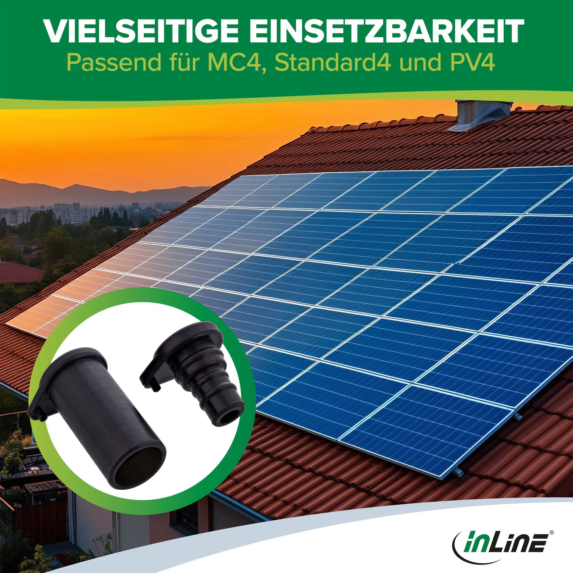 InLine® Staubschutzkappen für Solar Photovoltaik Steckverbinder 10er Set