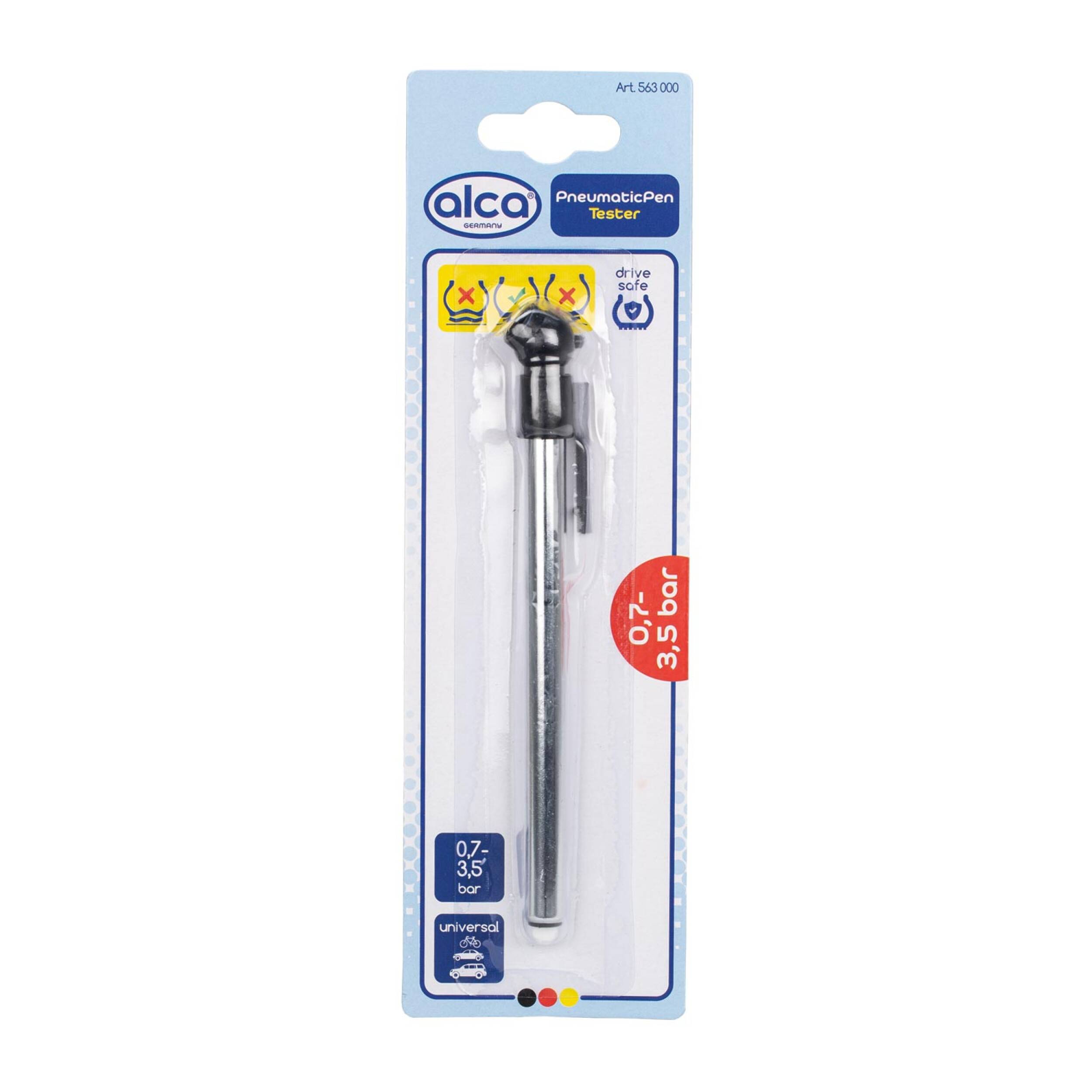 alca® Reifendruckprüfer Luftdruckprüfer Manometer für Reifen 07 - 3,5 bar Druckprüfer Pneumatic Pen Tester