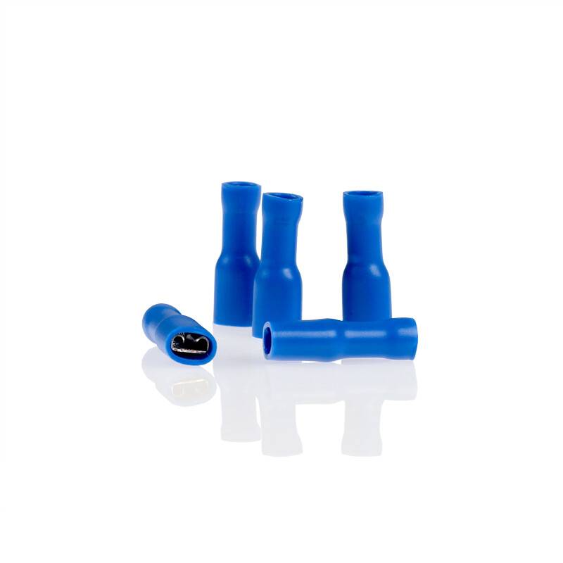 alca® Flachsteckhülsen 1,5-2,5 mm², 10 Stk. AWG 16-14, blau vollisolierte Flachstecker in männlicher