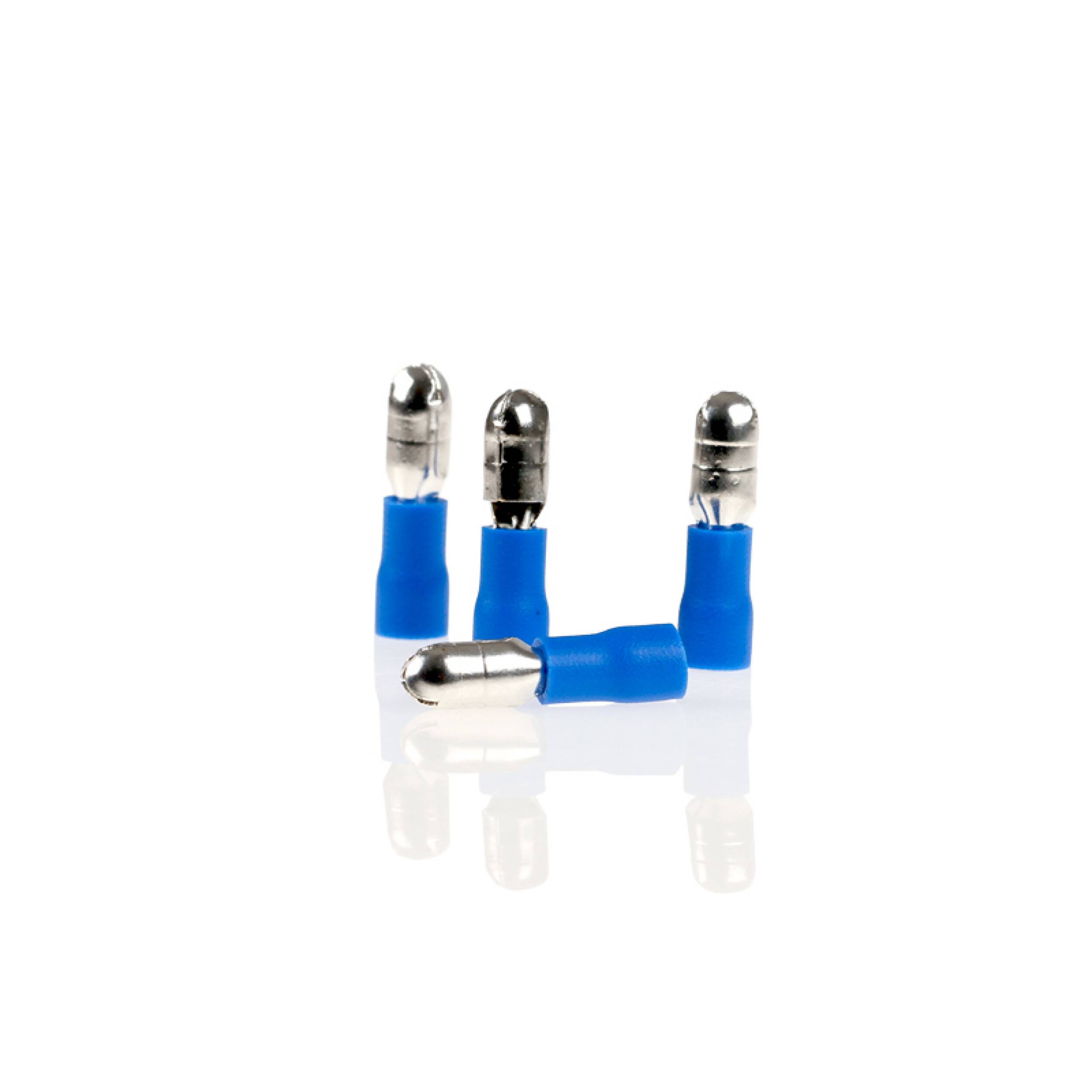 alca® Rundstecker blau 4,0mm 10St. 1,5-2,5 mm² AWG 16-14 teilisoliert männlich Rundsteckhülsen Quetschkabelschuhe