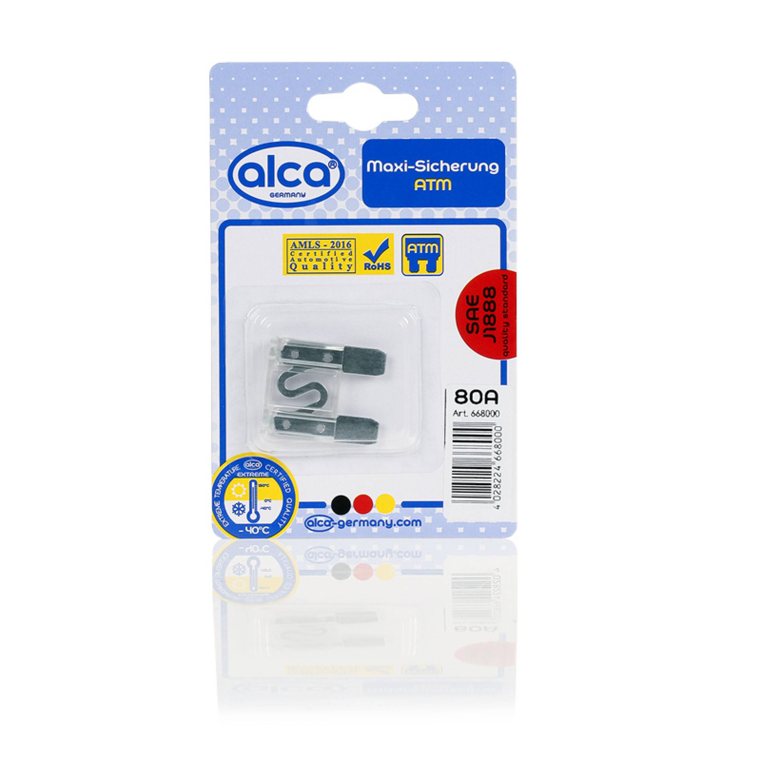 alca® Maxi-Sicherung 80A; 1 St. Blister 32 V Farbe - transparent Maxi Flachsicherung für Fahrzeuge LKW Bus