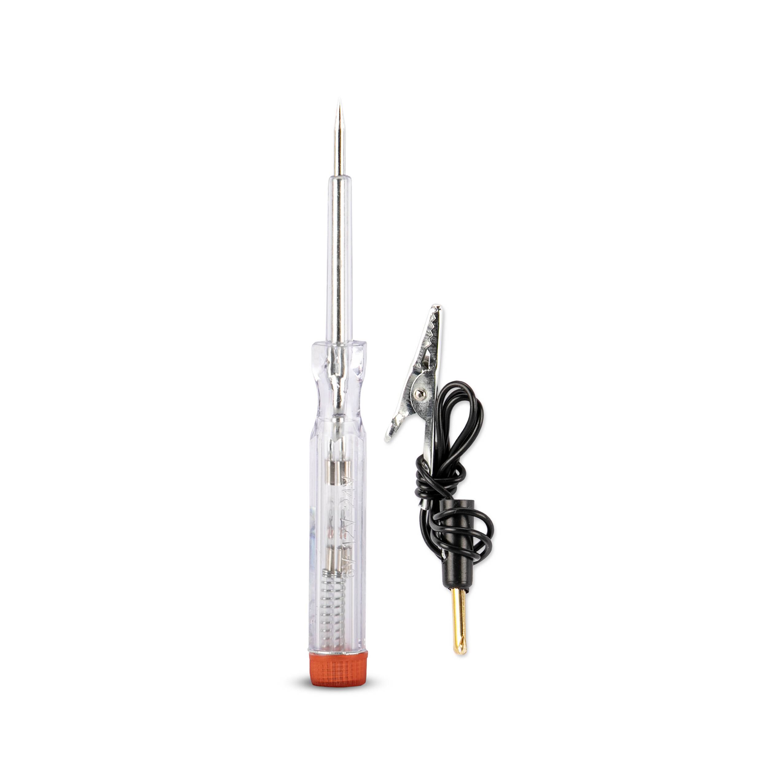 HEYNER® Spannungsprüfer mit Prüflampe für Bordnetze von 6 V bis 24 V<br> Transparenter Griff aus bruchsicherem