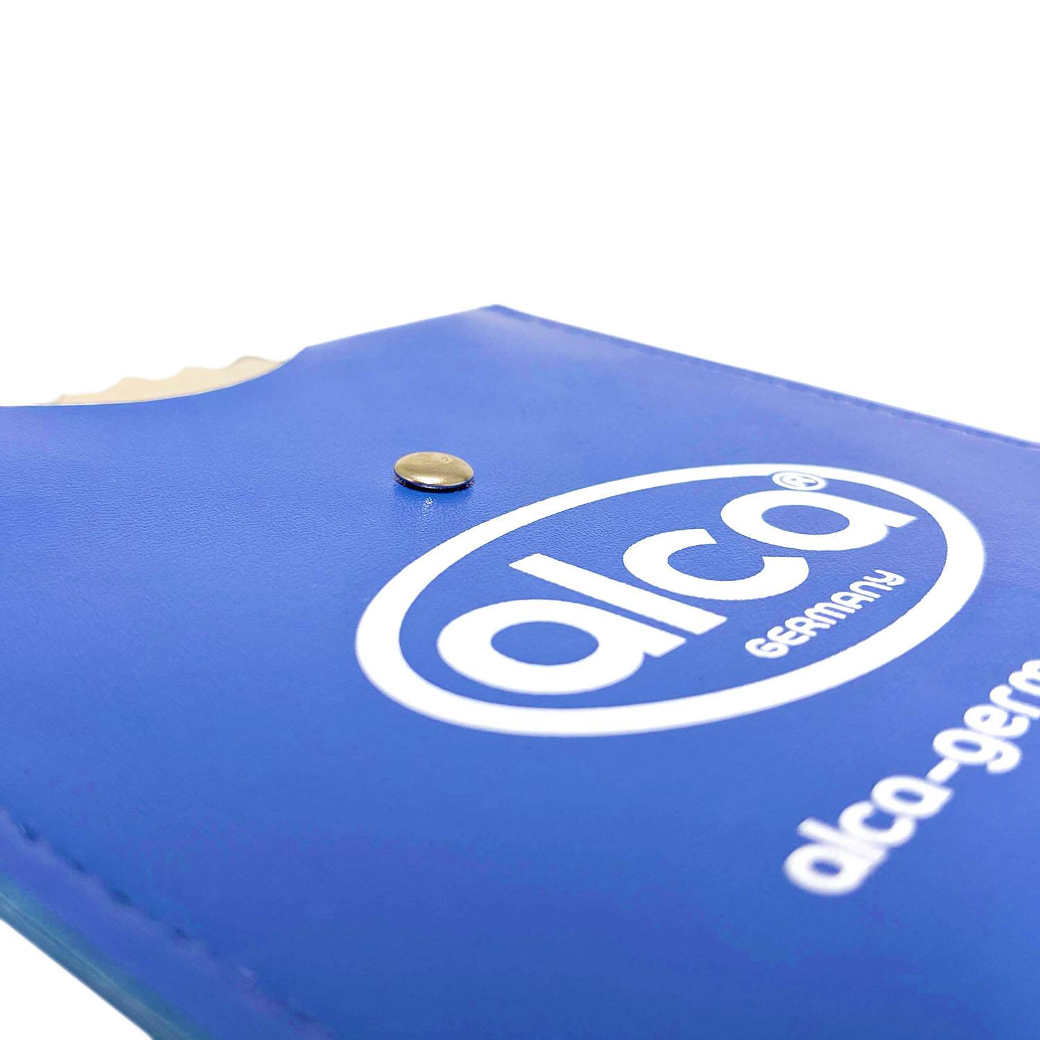 alca® Parkscheibe nach EU-Norm – hitzebeständig, flexibel, aus Kunstleder, 11 x 15 cm, blau-weiß