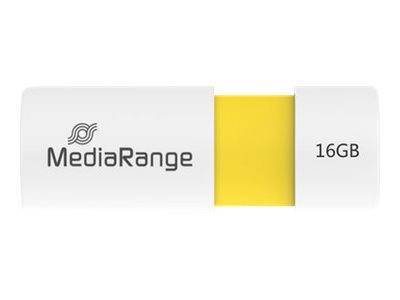 MediaRange USB-Stick 16GB USB 2.0 Slider yellow Eingabe / Ausgabe