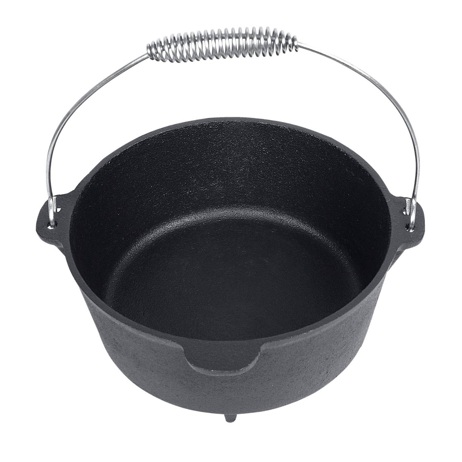El Fuego Dutch Oven Schwarz Kasan Gusseisen mit Deckelheber 5,64 Liter AY0462