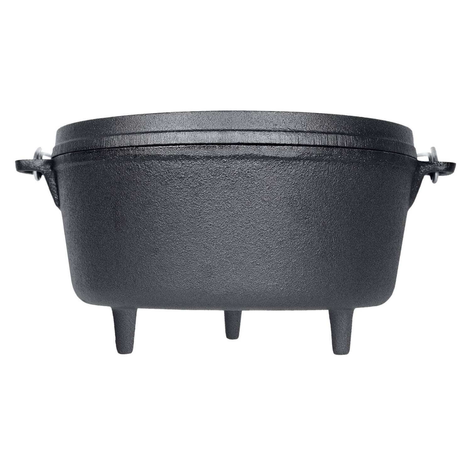 El Fuego Dutch Oven Schwarz Kasan Gusseisen mit Deckelheber 5,64 Liter AY0462