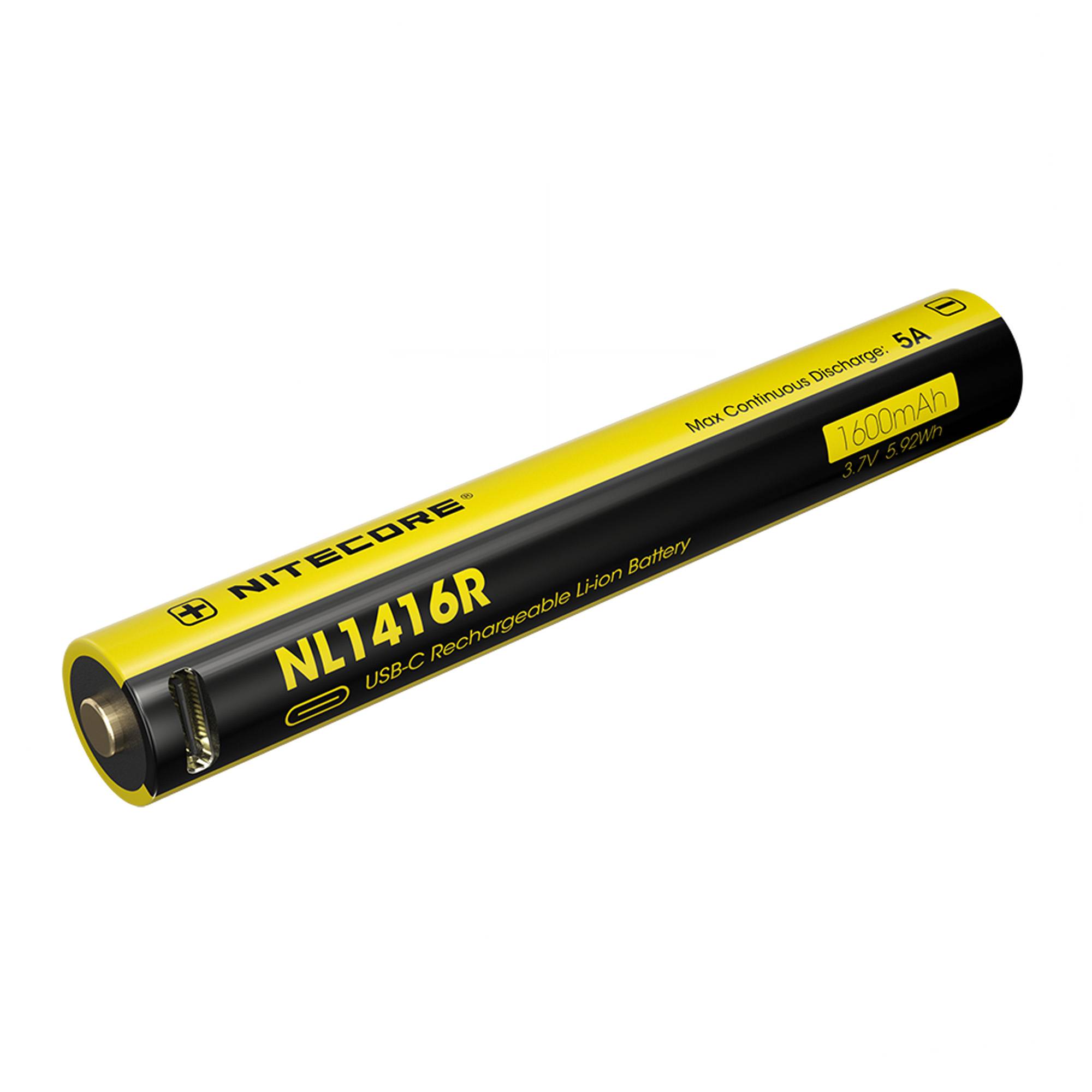 Nitecore Li-Ion Akku 3.7V 1600mAh 2x 14500 USB-C für MT2A Pro Taschenlampe