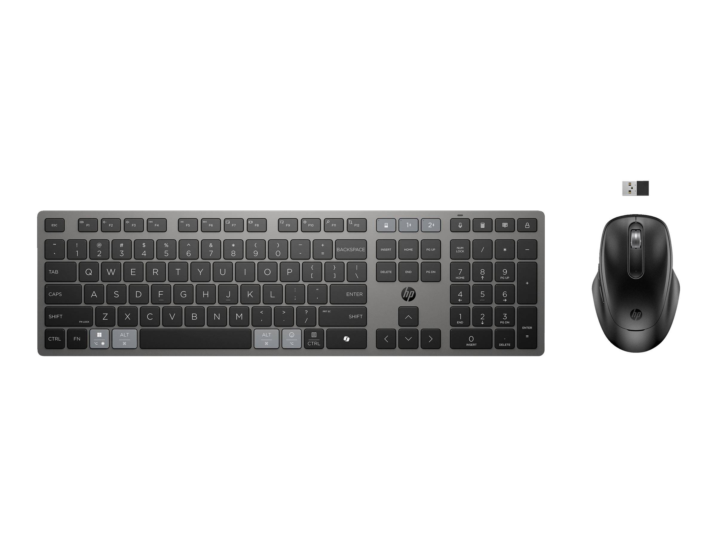 HP 725 - Tastatur-und-Maus-Set - multifunktional, wiederaufladbar, betrieben mit Superkondensator