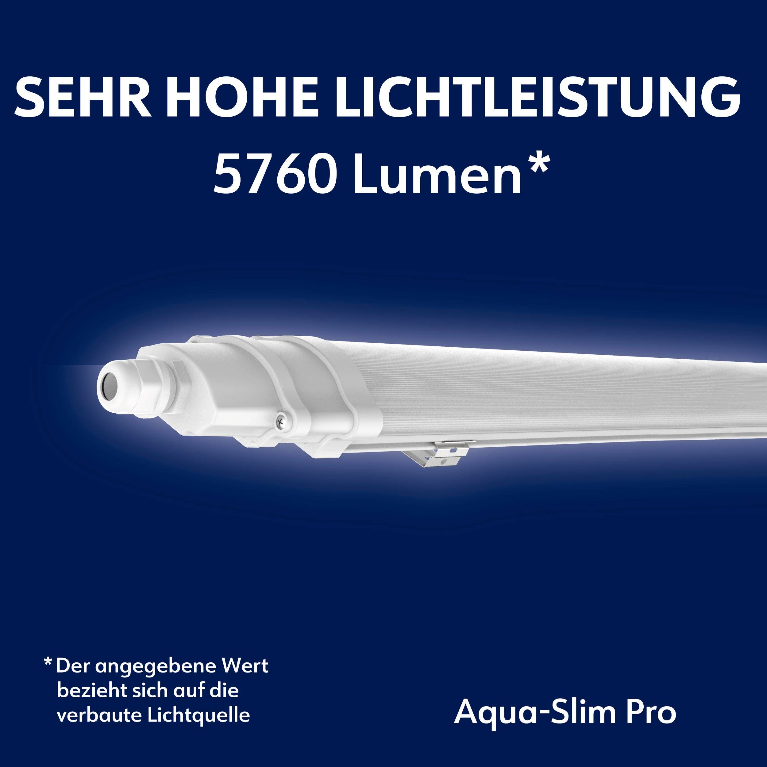 MÜLLER-LICHT LED-Feuchtraumleuchte Aqua-Slim Pro, 36W, 5760lm, 4000K, IP65