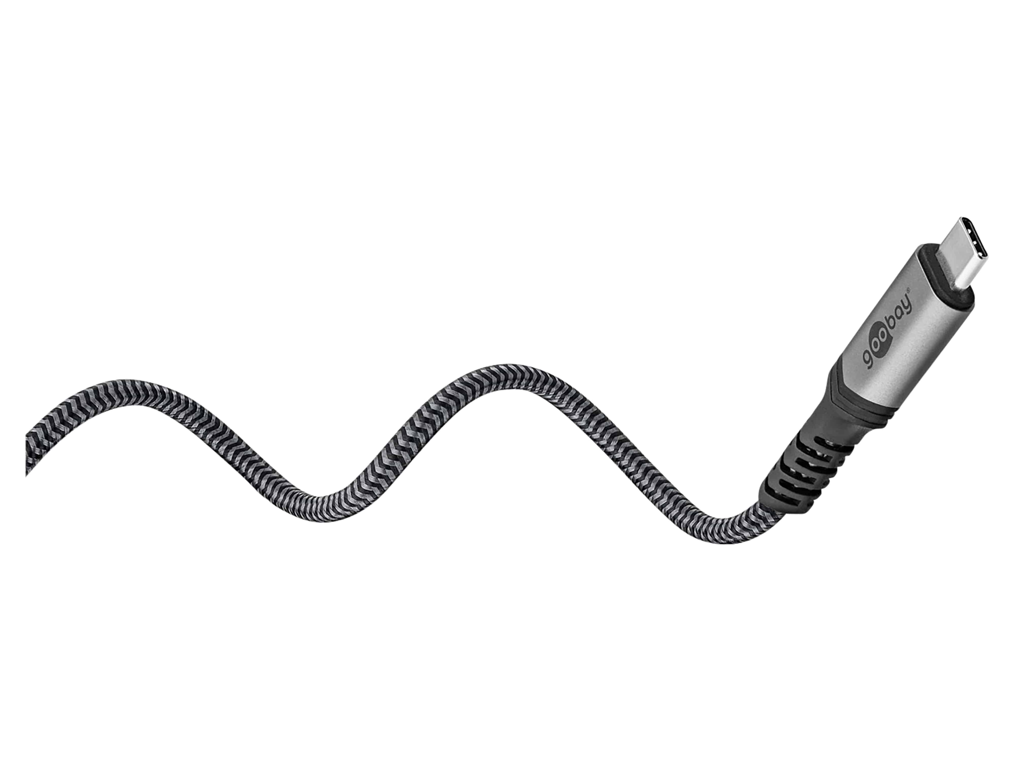 Goobay 74213, 1,8 m, USB C, USB C, 40 Gbit/s, Schwarz, Grau