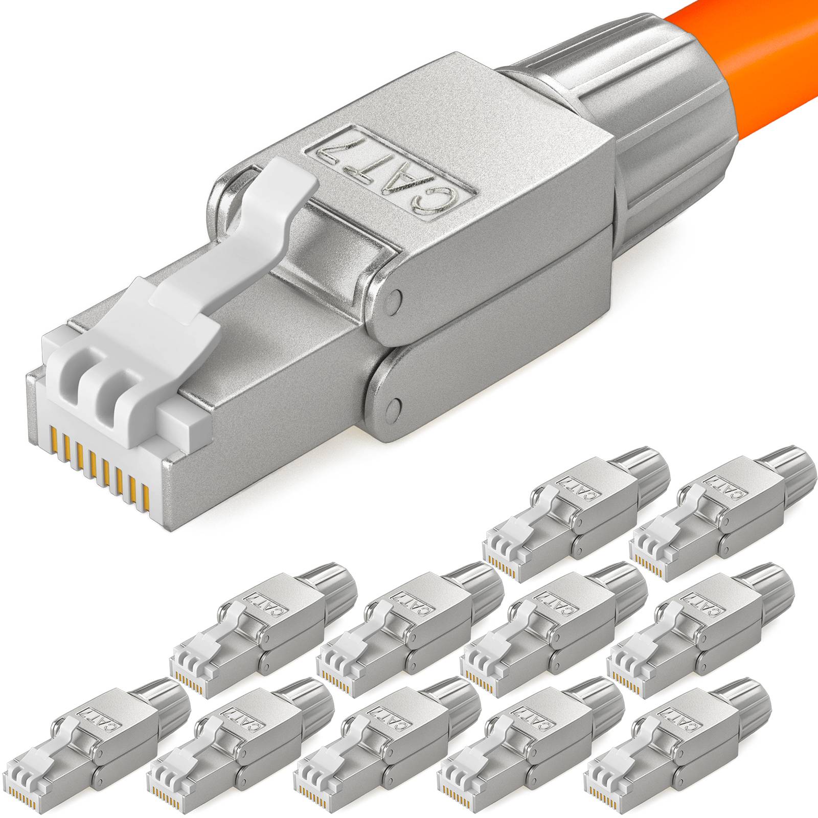 12 Stk. RJ45 Stecker CAT 7 Netzwerkstecker LSA STP