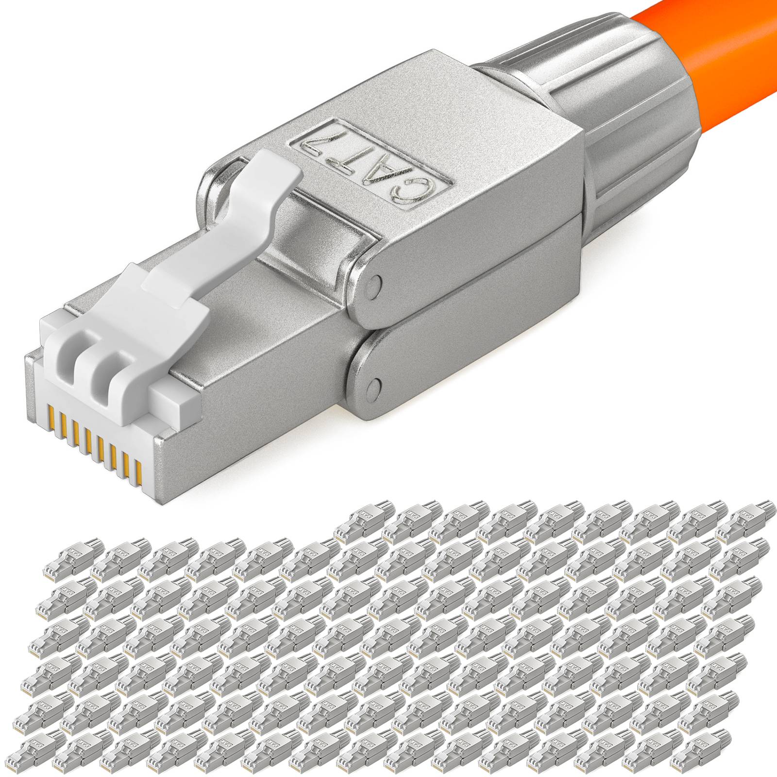 100 Stk. RJ45 Stecker CAT 7 Netzwerkstecker LSA STP