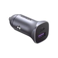 UGREEN - ?kroviklis automobilinis Ugreen CD130 USB-C/USB-A 30W pilkas