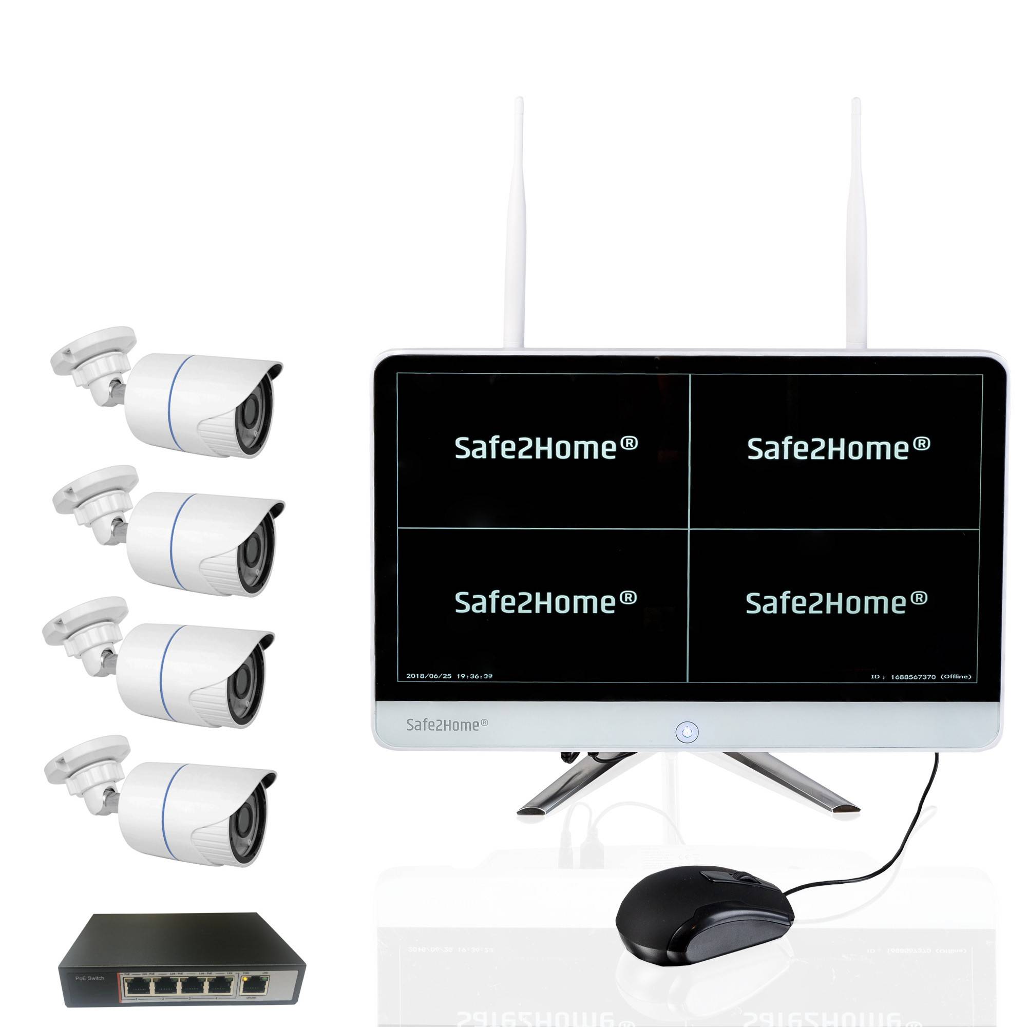 10 Kanal POE Funk Überwachungsset 3TB