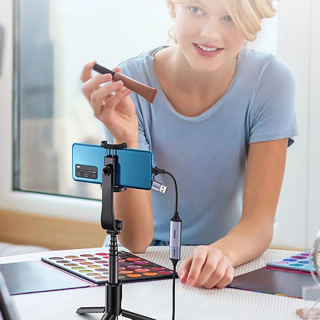 Ugreen CM489 40189 HDMI-Adapter weiblich – USB-A / USB-C männlich Grau