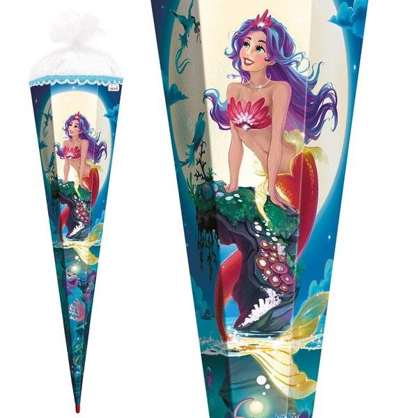 Schultüte Magische Meerjungfrau - eckig 85 cm.