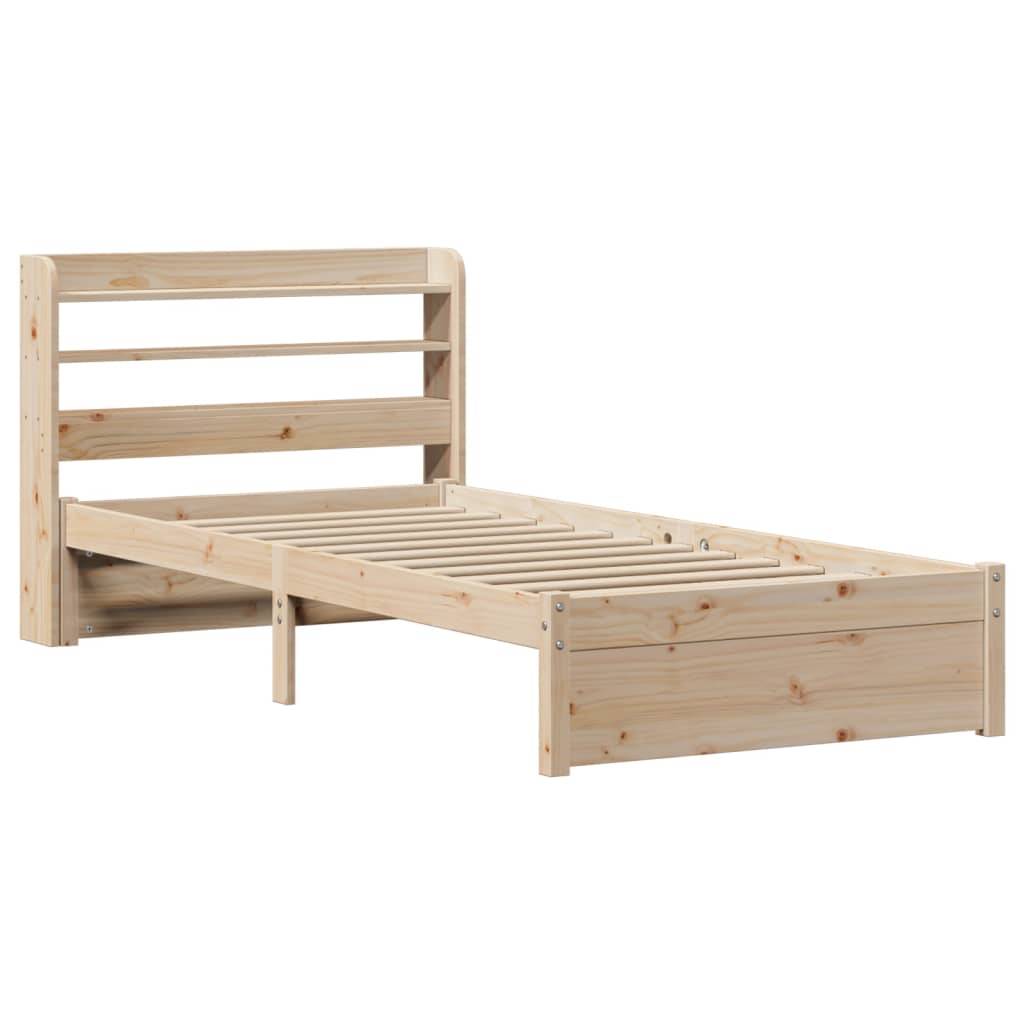 vidaXL Bettgestell mit Kopfteil ohne Matratze 75x190 cm