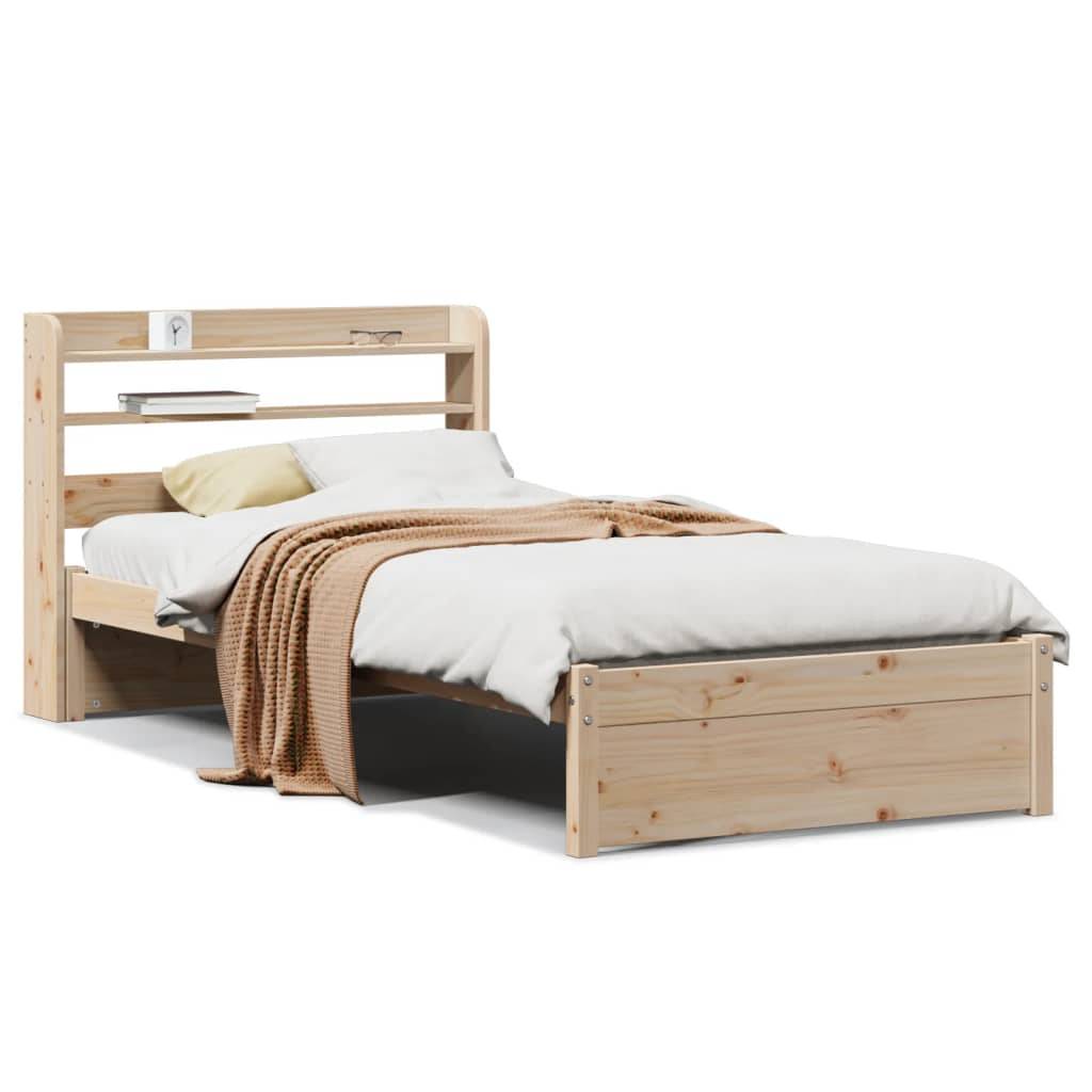 vidaXL Bettgestell mit Kopfteil ohne Matratze 75x190 cm