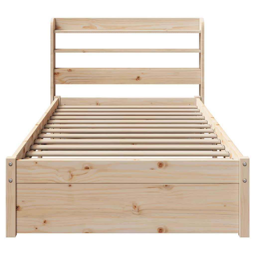 vidaXL Bettgestell mit Kopfteil ohne Matratze 75x190 cm