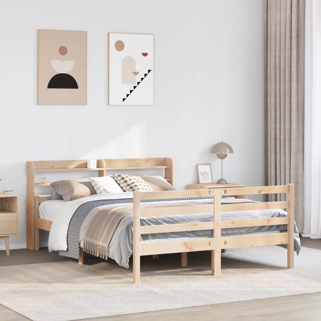 vidaXL Bettgestell mit Kopfteil ohne Matratze 160x200 cm