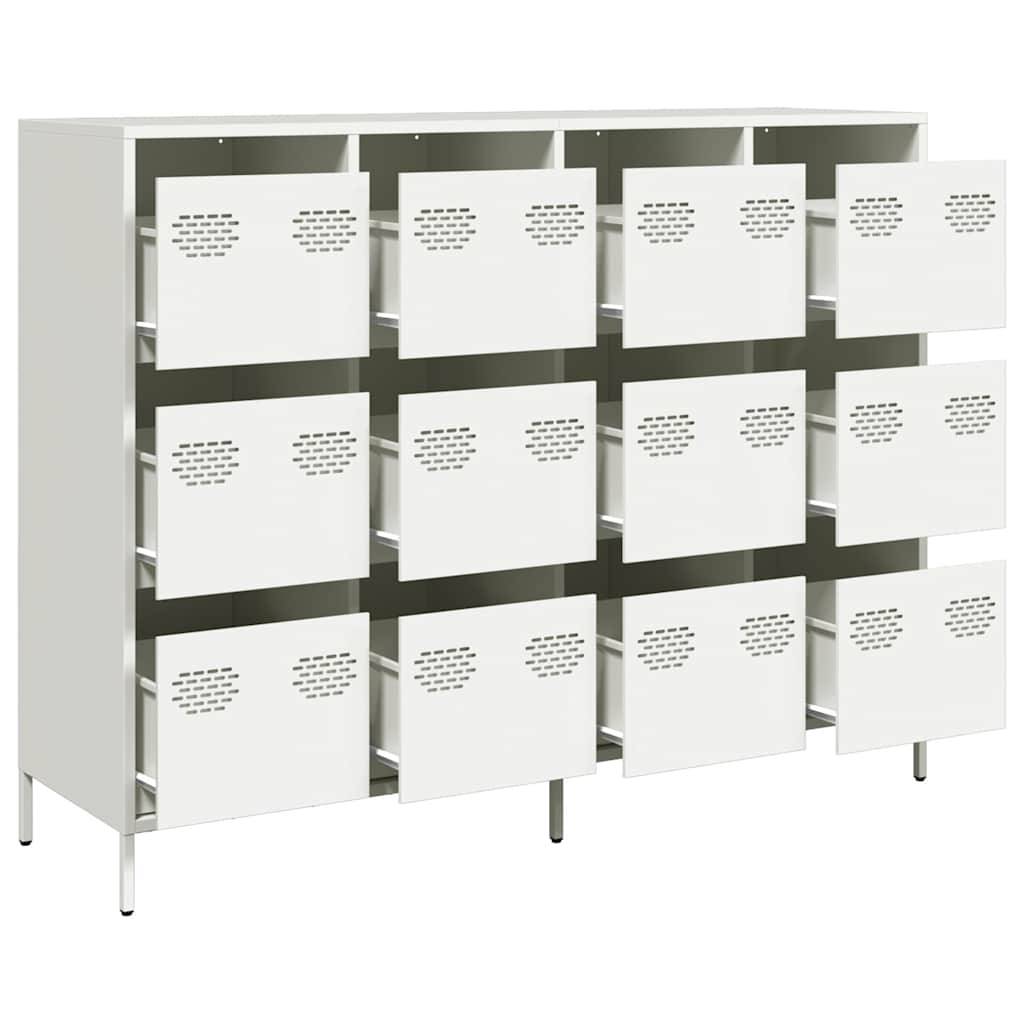 vidaXL Sideboard Weiß 135x39x103,5 cm Kaltgewalzter Stahl