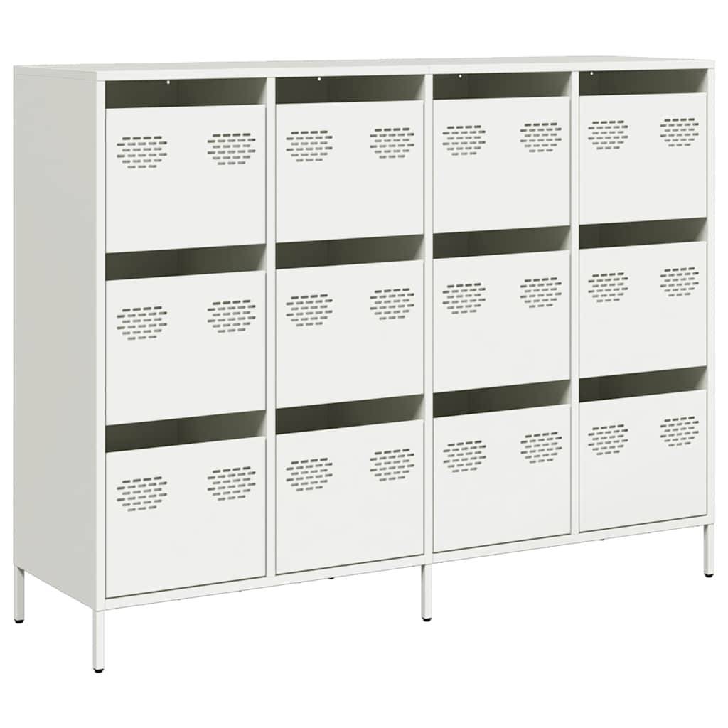 vidaXL Sideboard Weiß 135x39x103,5 cm Kaltgewalzter Stahl
