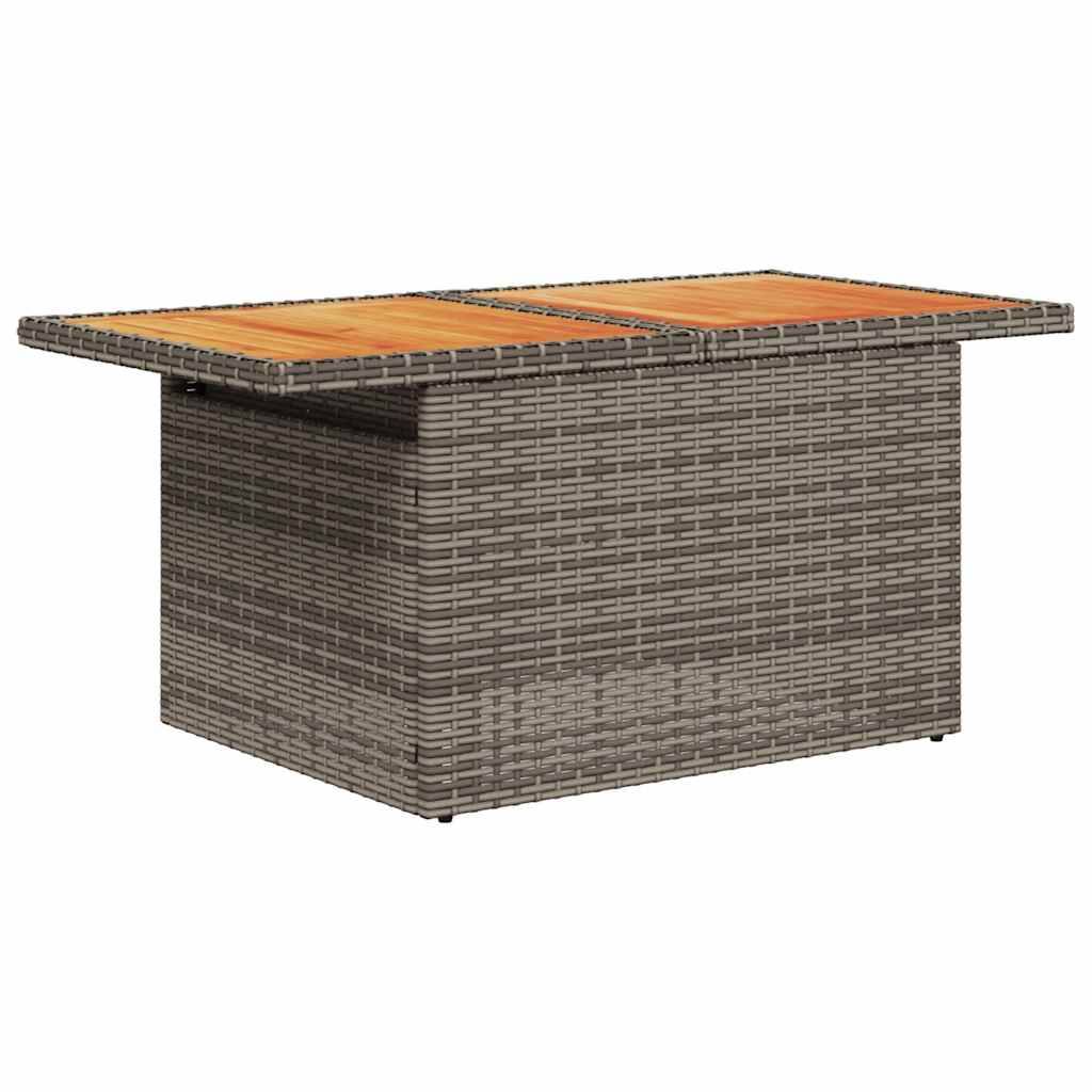 vidaXL 8-tlg. Garten-Sofagarnitur mit Kissen Grau Poly Rattan Akazie