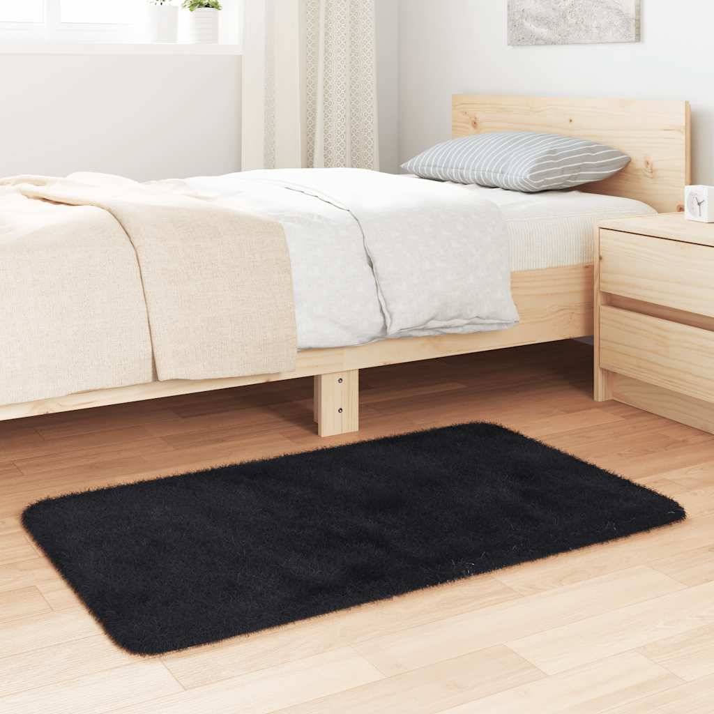 vidaXL Teppich Shaggy Hochflor NAVARRA Schwarz 60x100 cm Polyester