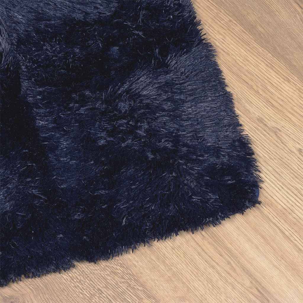 vidaXL Teppich Shaggy Hochflor NAVARRA Marineblau 120x120 cm Polyester