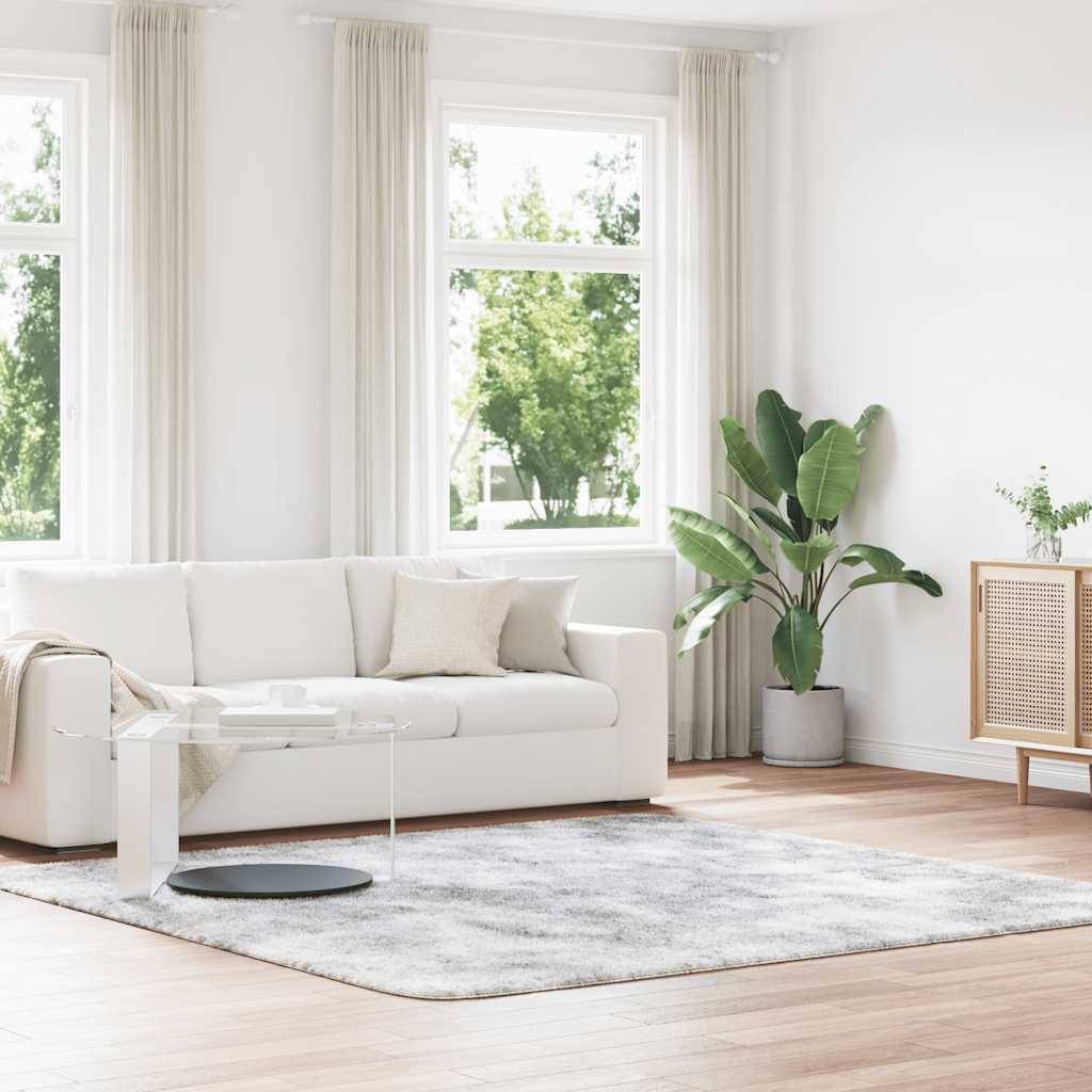 vidaXL Teppich Shaggy Hochflor NAVARRA Silbergrau 240x240 cm Polyester