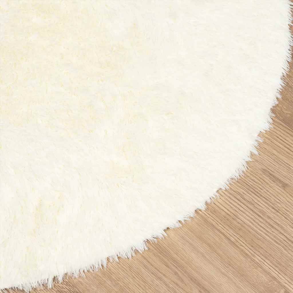 vidaXL Teppich Shaggy Hochflor NAVARRA Creme 120x120 cm Polyester