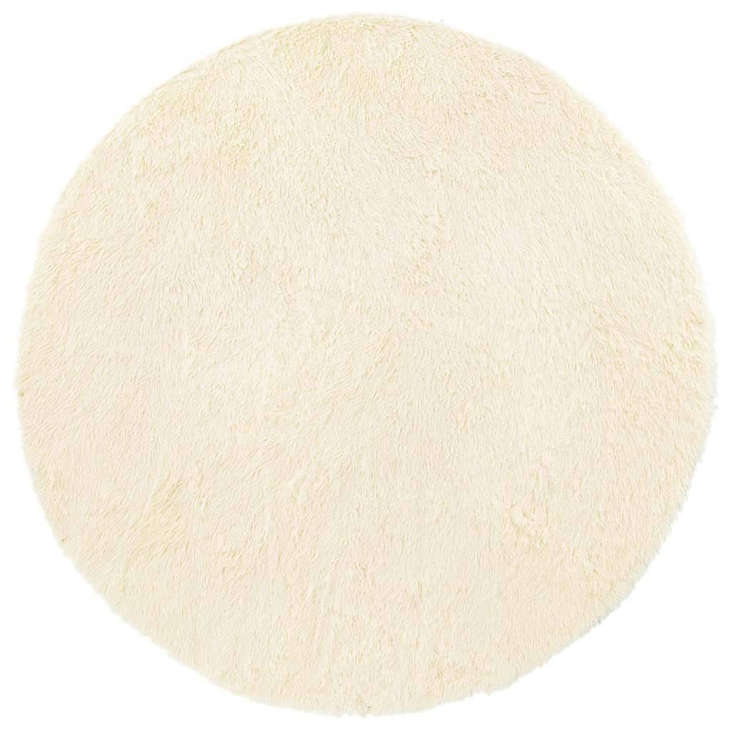 vidaXL Teppich Shaggy Hochflor NAVARRA Creme 120x120 cm Polyester