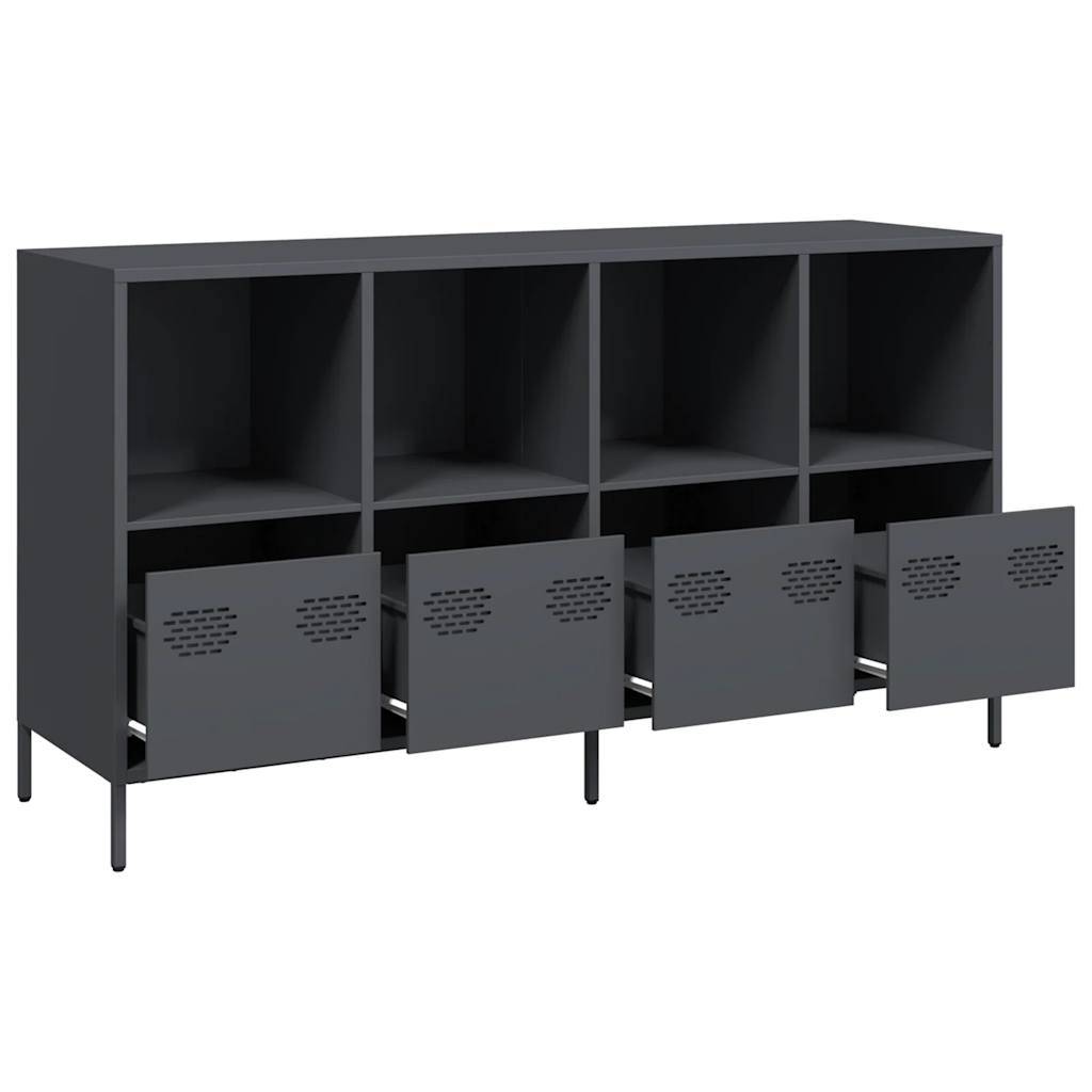 vidaXL Sideboard Anthrazit 135x39x73,5 cm Kaltgewalzter Stahl