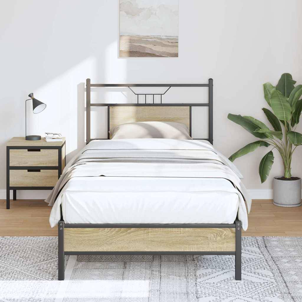 vidaXL Bettgestell ohne Matratze Sonoma-Eiche 80x200 cm Holzwerkstoff