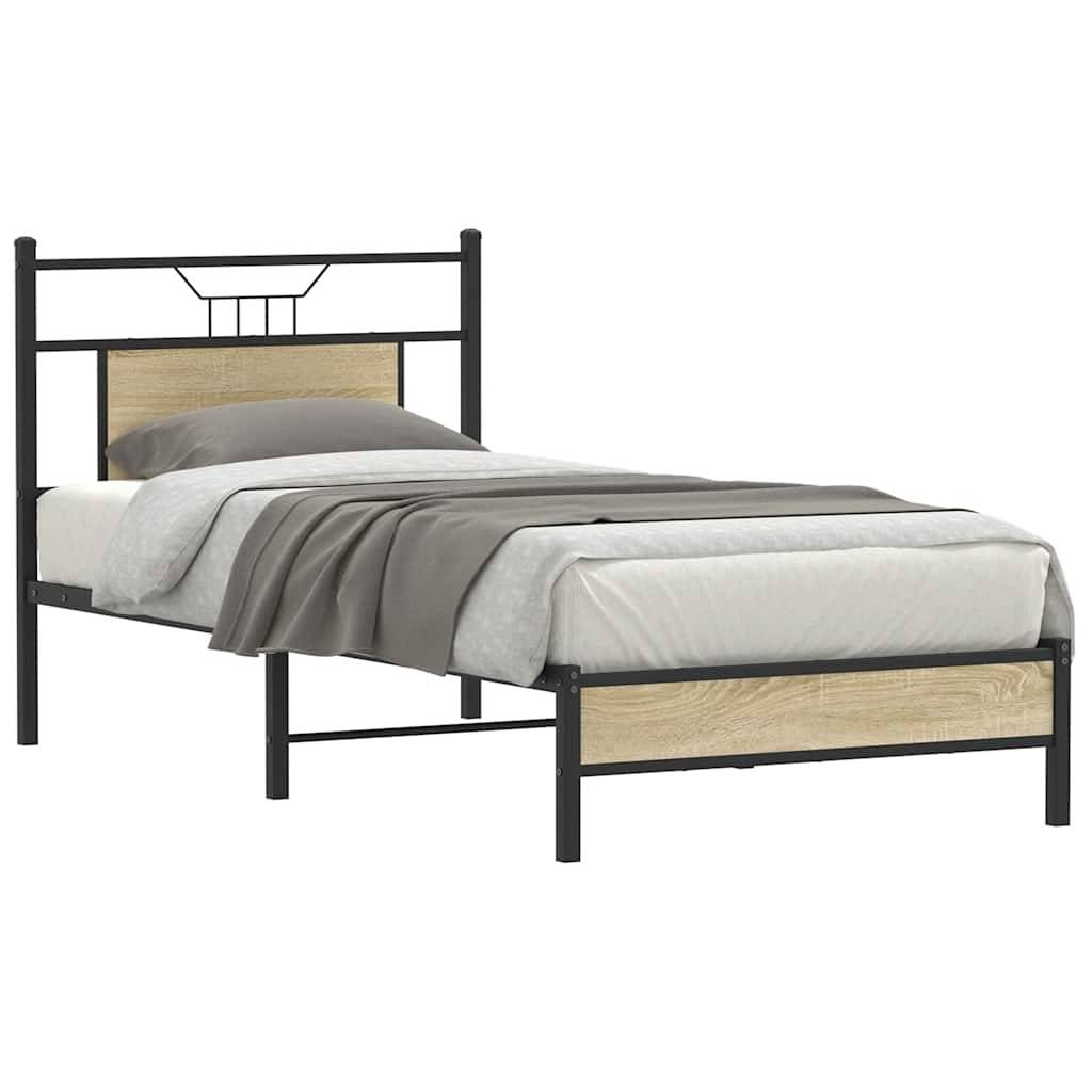 vidaXL Bettgestell ohne Matratze Sonoma-Eiche 80x200 cm Holzwerkstoff