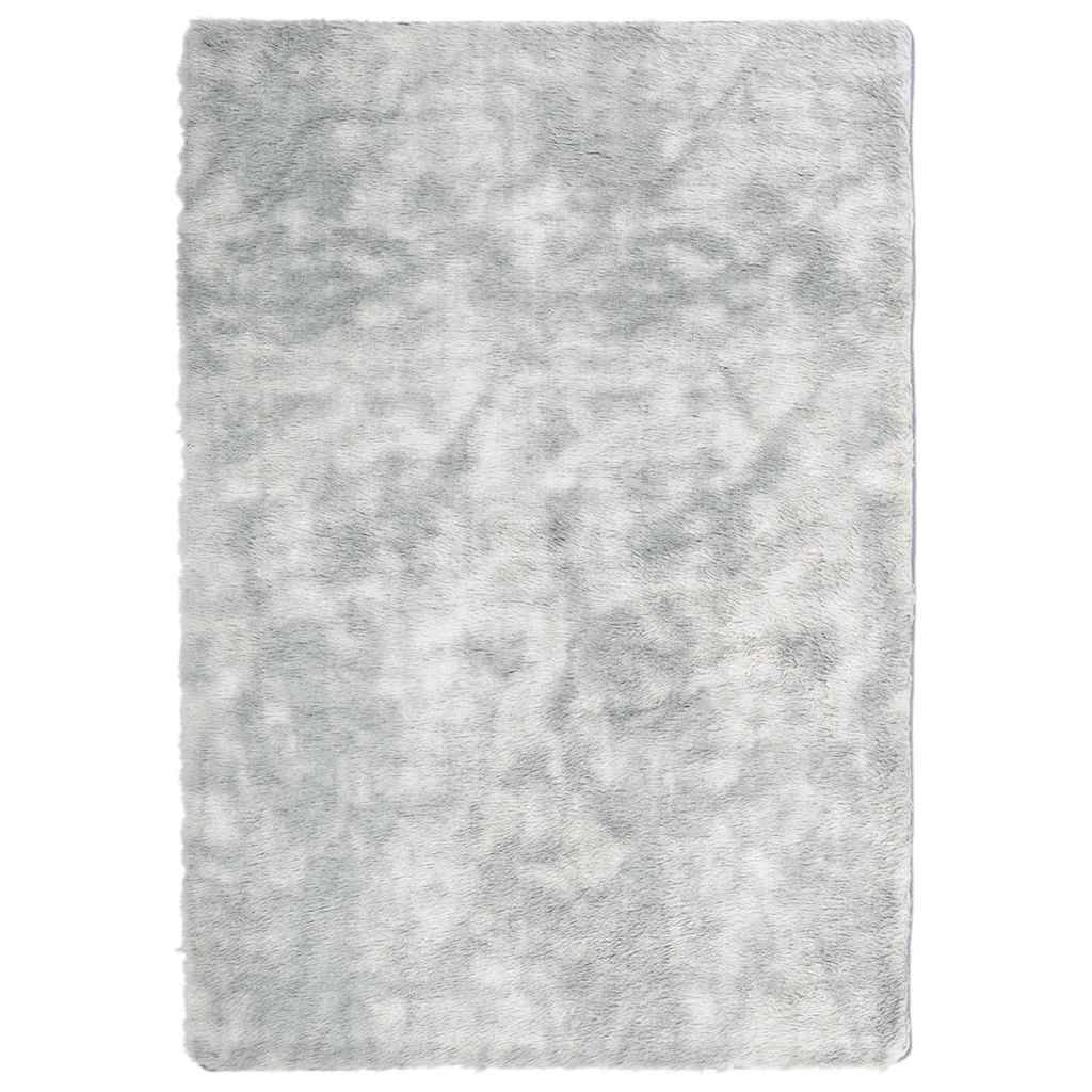 vidaXL Teppich Shaggy Hochflor NAVARRA Silbergrau 120x170 cm Polyester