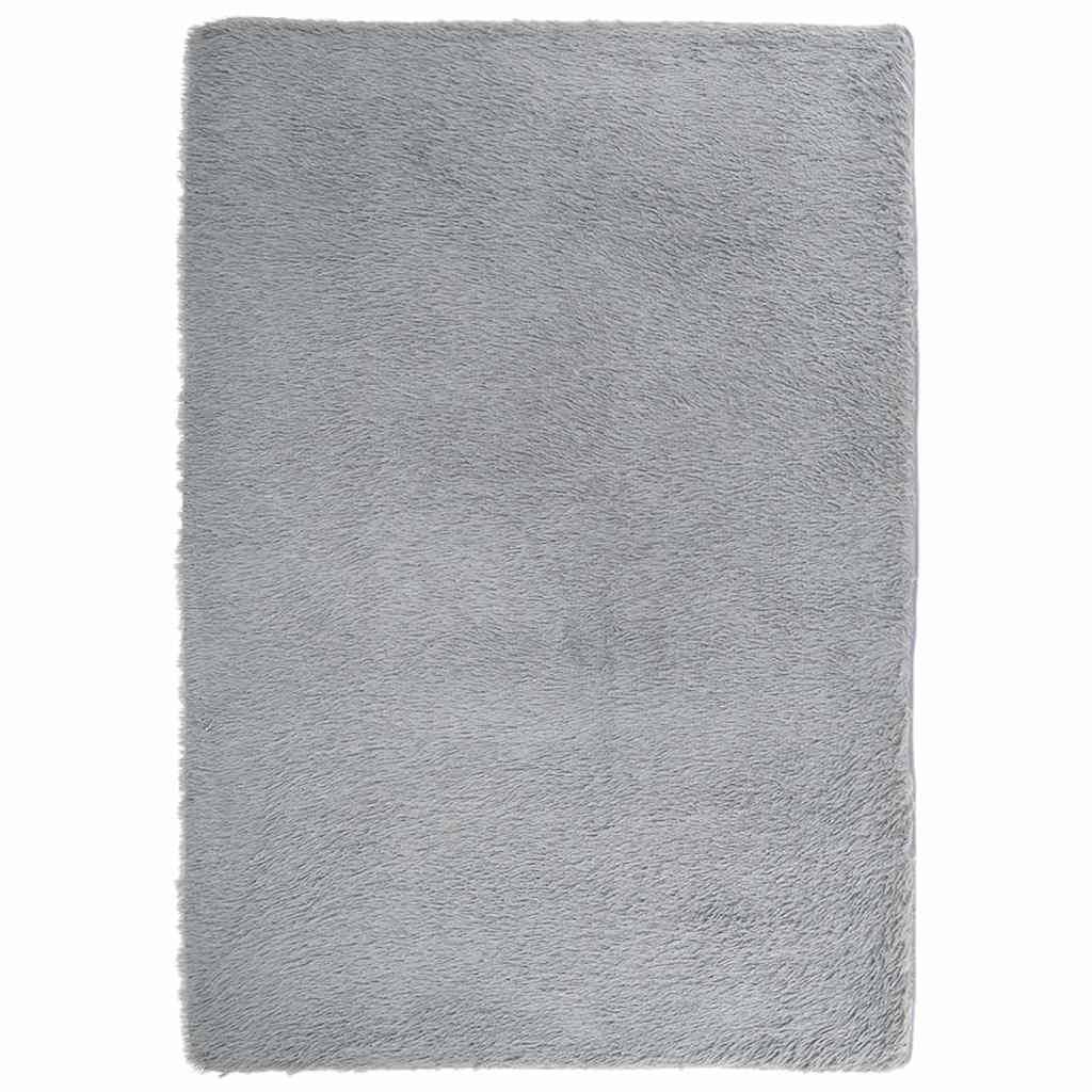 vidaXL Teppich Shaggy Hochflor NAVARRA Hellgrau 160x230 cm Polyester