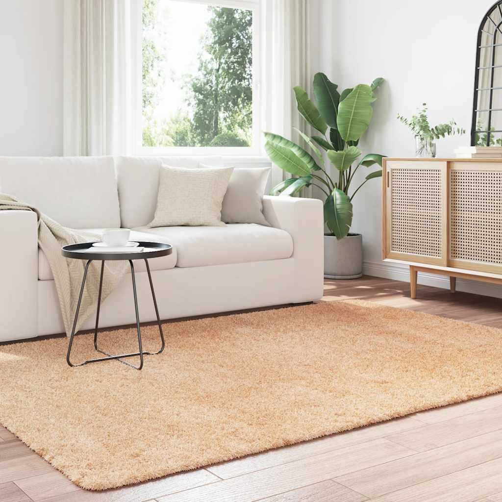 vidaXL Teppich Shaggy Hochflor NAVARRA Beige 160x230 cm Polyester