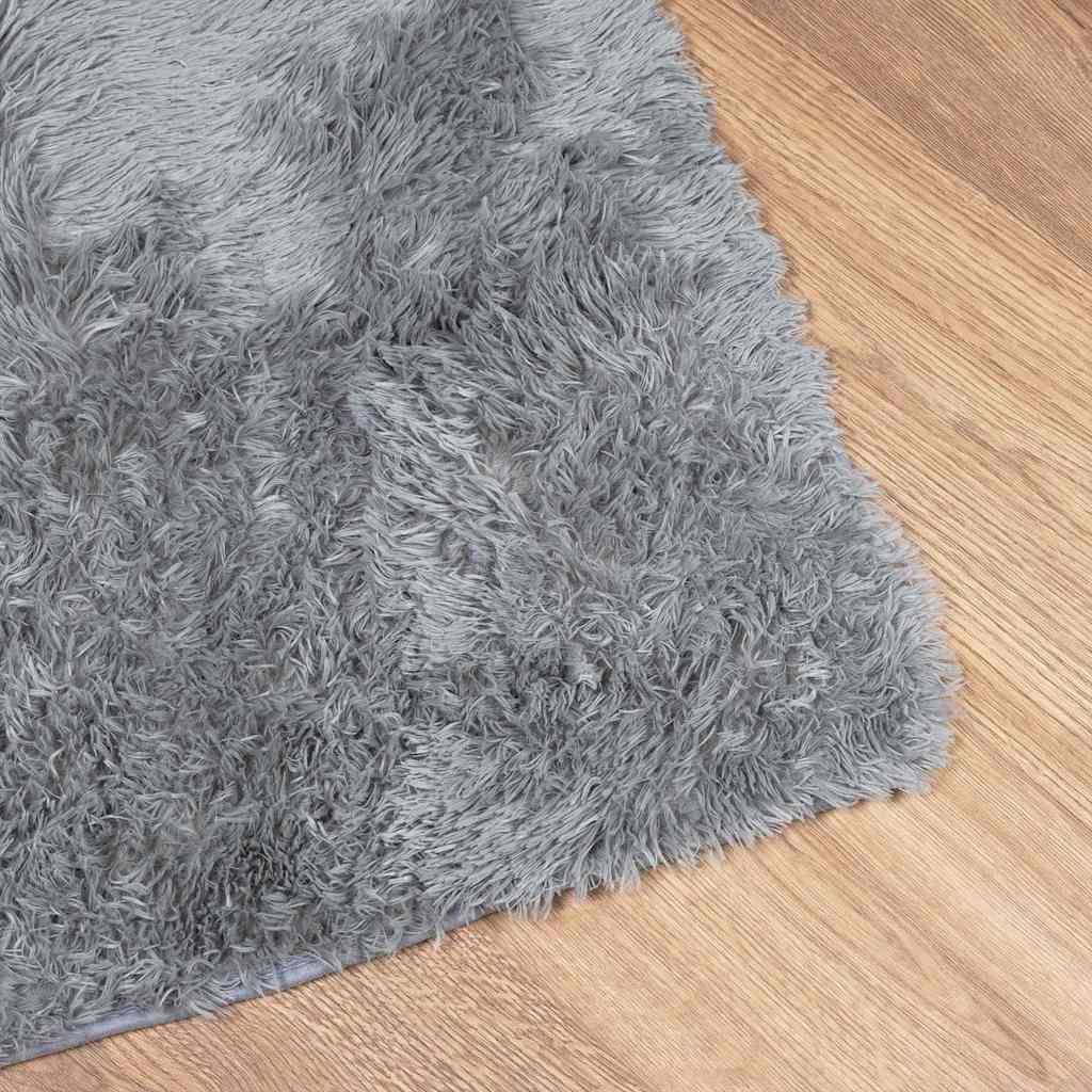 vidaXL Teppich Shaggy Hochflor NAVARRA Hellgrau 160x230 cm Polyester
