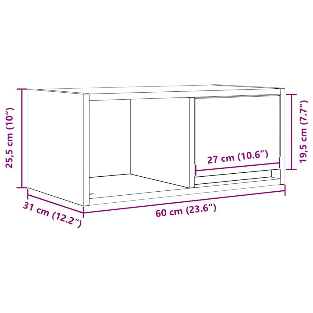 vidaXL TV-Schrank Altholz-Optik 60x31x25,5 cm Holzwerkstoff
