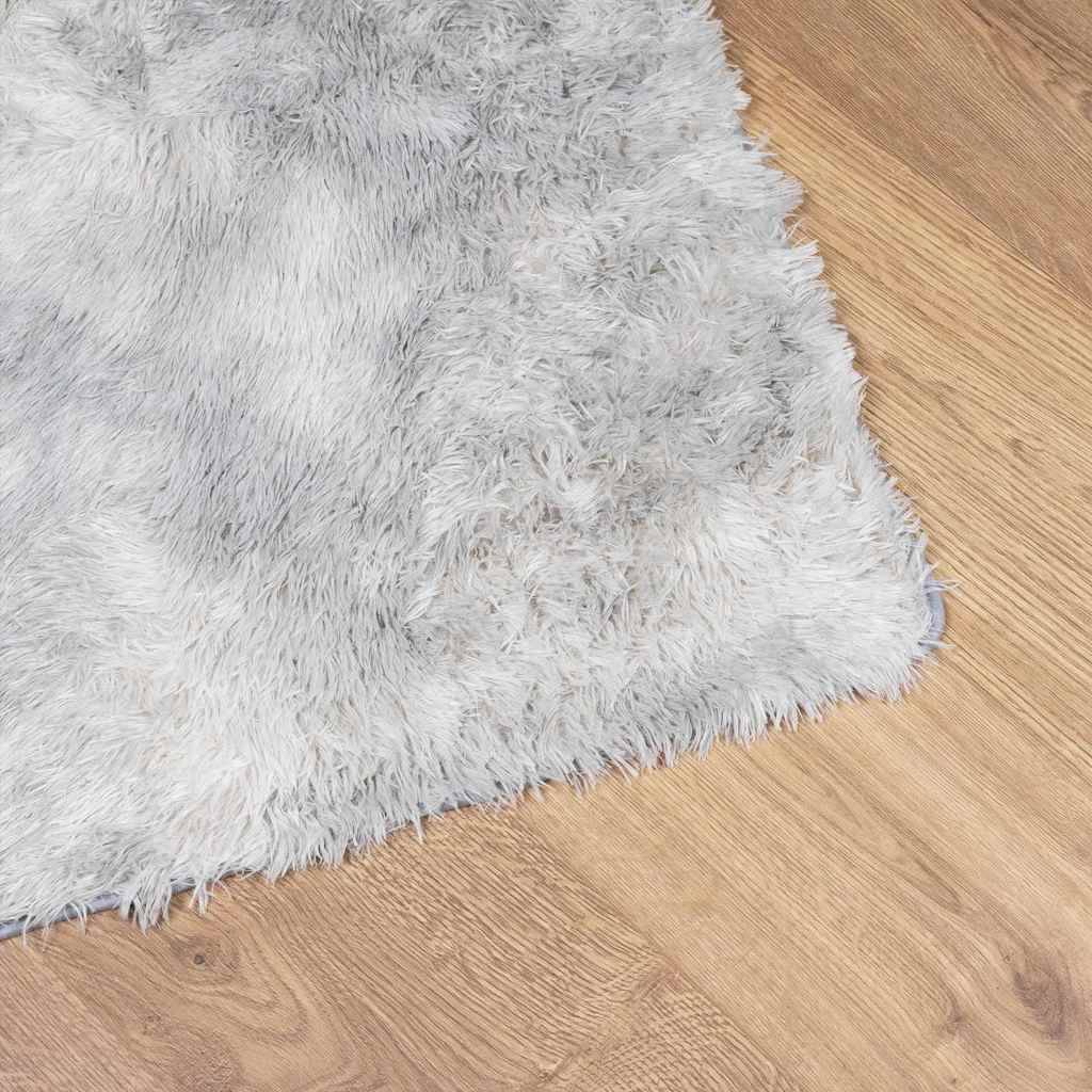 vidaXL Teppich Shaggy Hochflor NAVARRA Silbergrau 120x170 cm Polyester