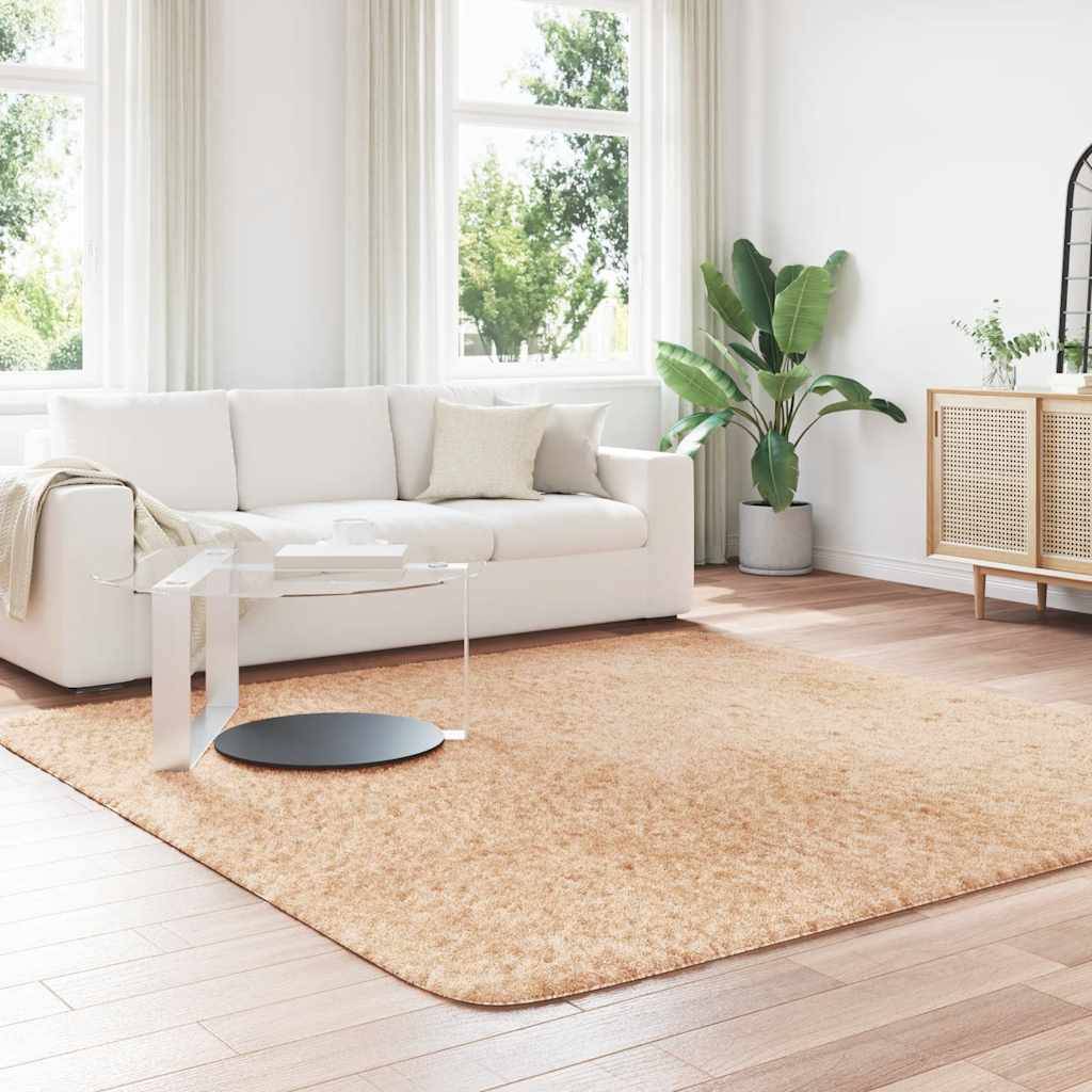 vidaXL Teppich Shaggy Hochflor NAVARRA Beige 240x240 cm Polyester