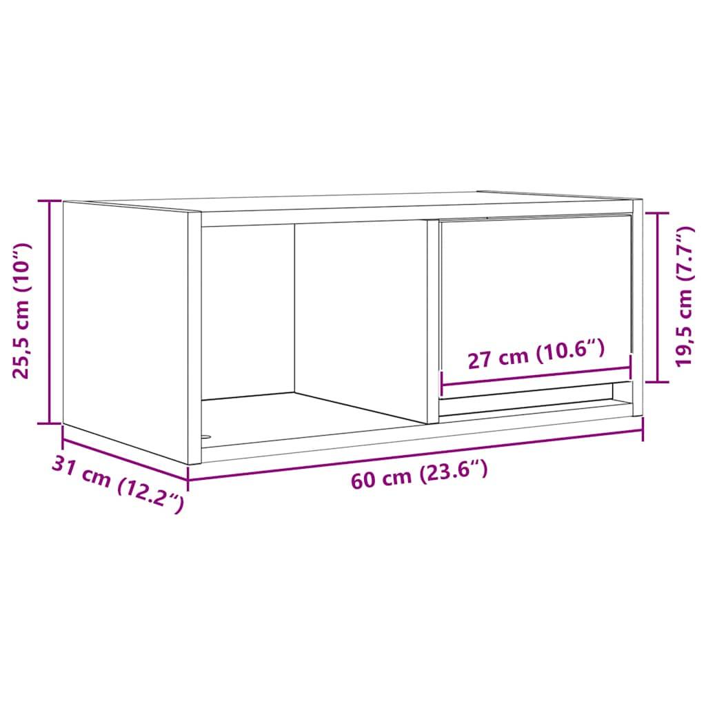 vidaXL TV-Schränke 2 Stk. Schwarz Eichen-Optik 60x31x25,5 cm