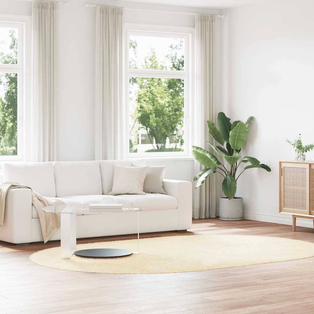vidaXL Teppich Shaggy Hochflor NAVARRA Creme 300x200 cm Polyester