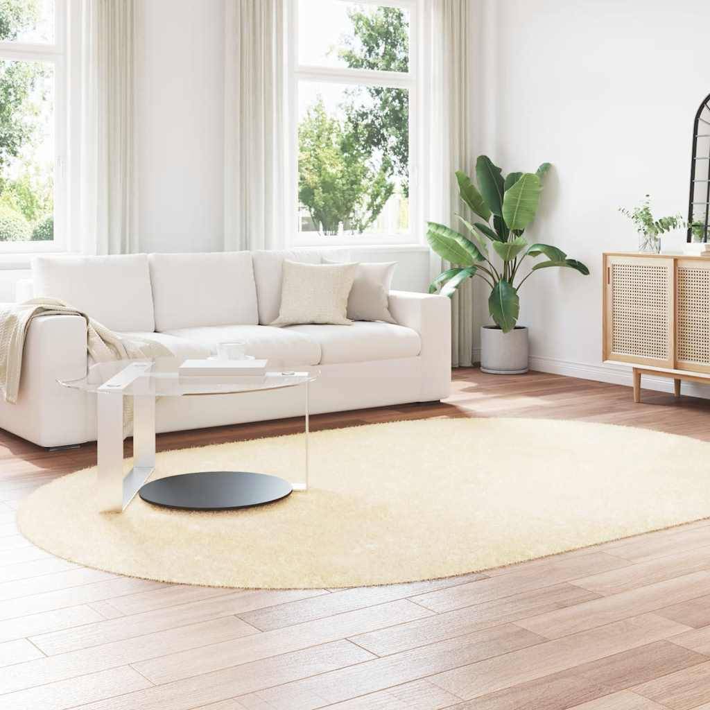 vidaXL Teppich Shaggy Hochflor NAVARRA Creme 300x200 cm Polyester